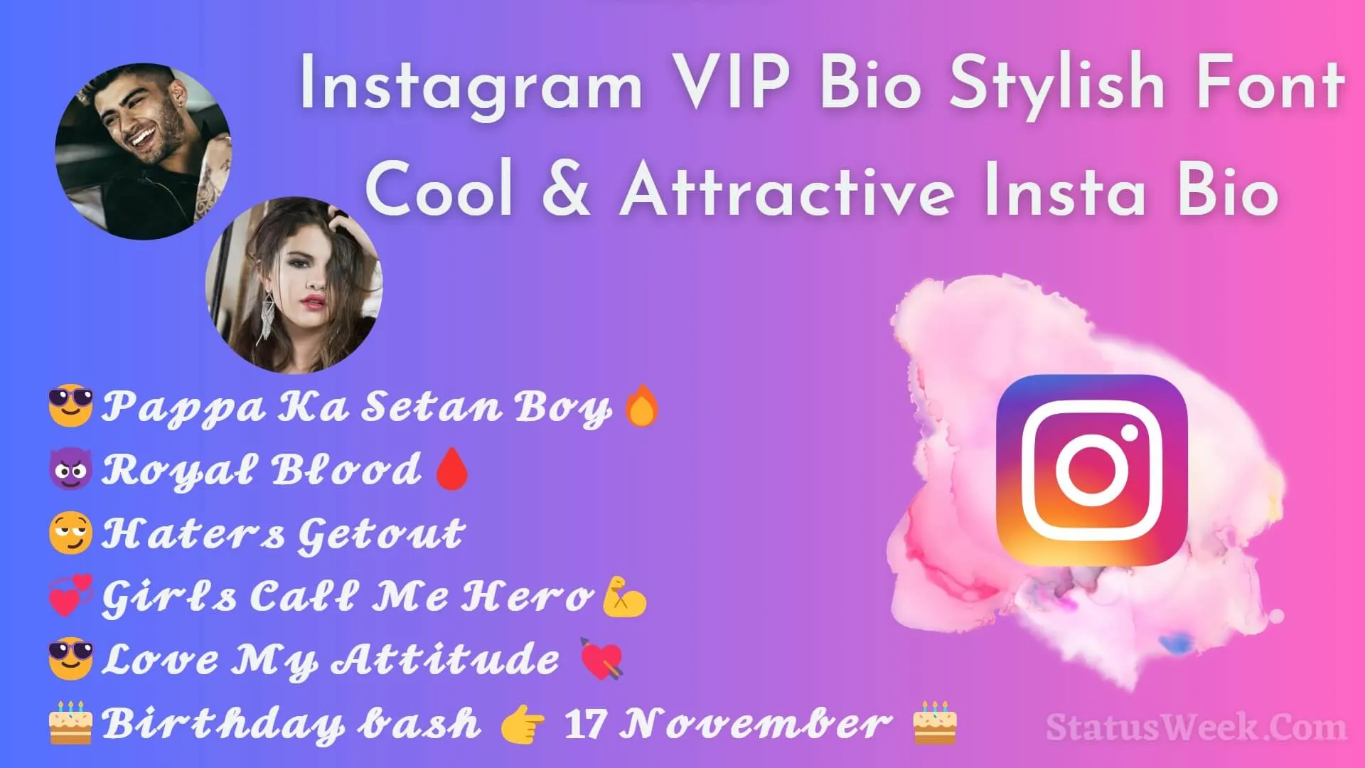Instagram VIP Bio Stylish Font